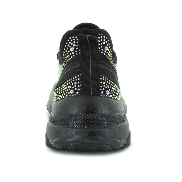 Women Black Bling Out Sneaker - Picture 3 of 5